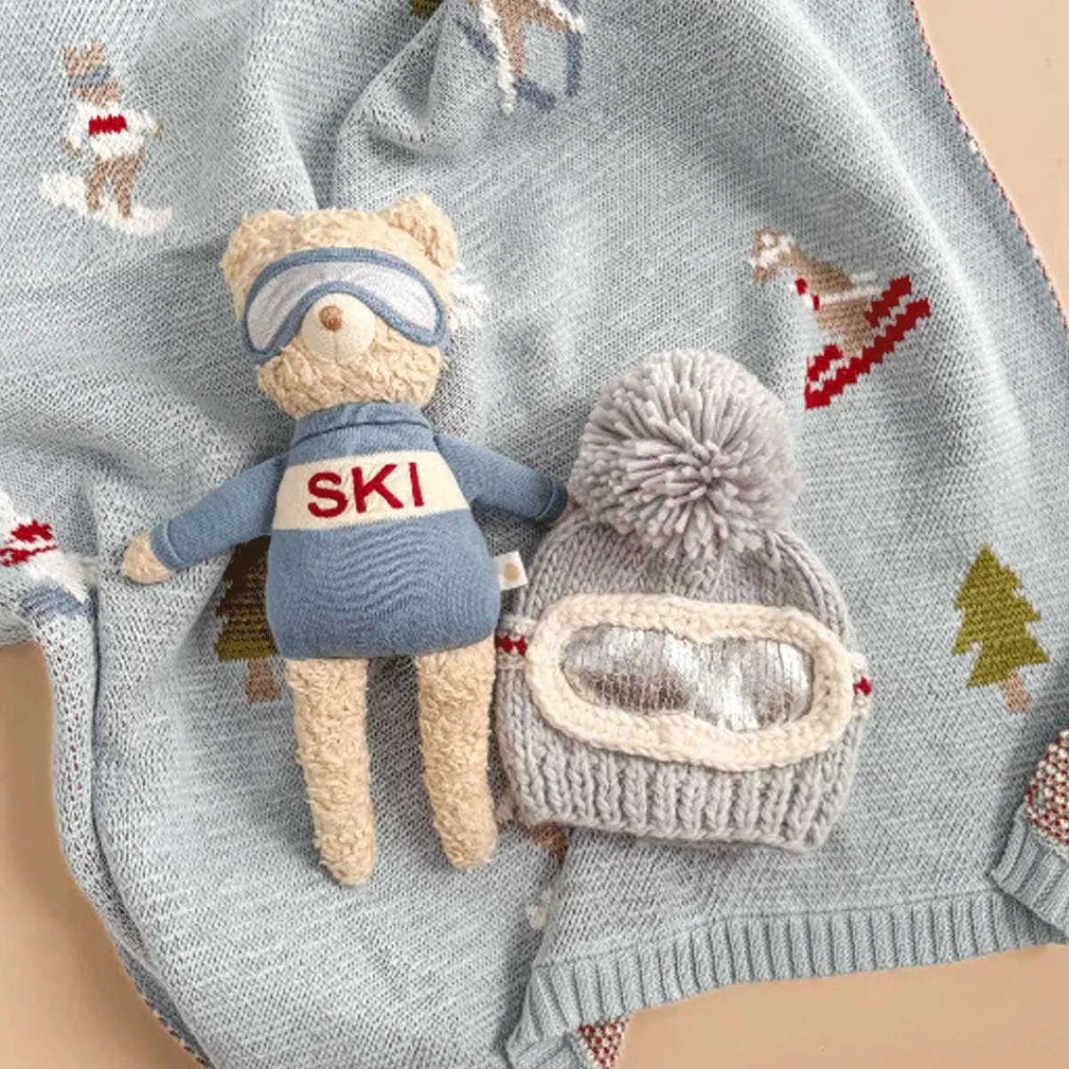 Plush Animals-Blueberry Hill Benjamin Ski Bear