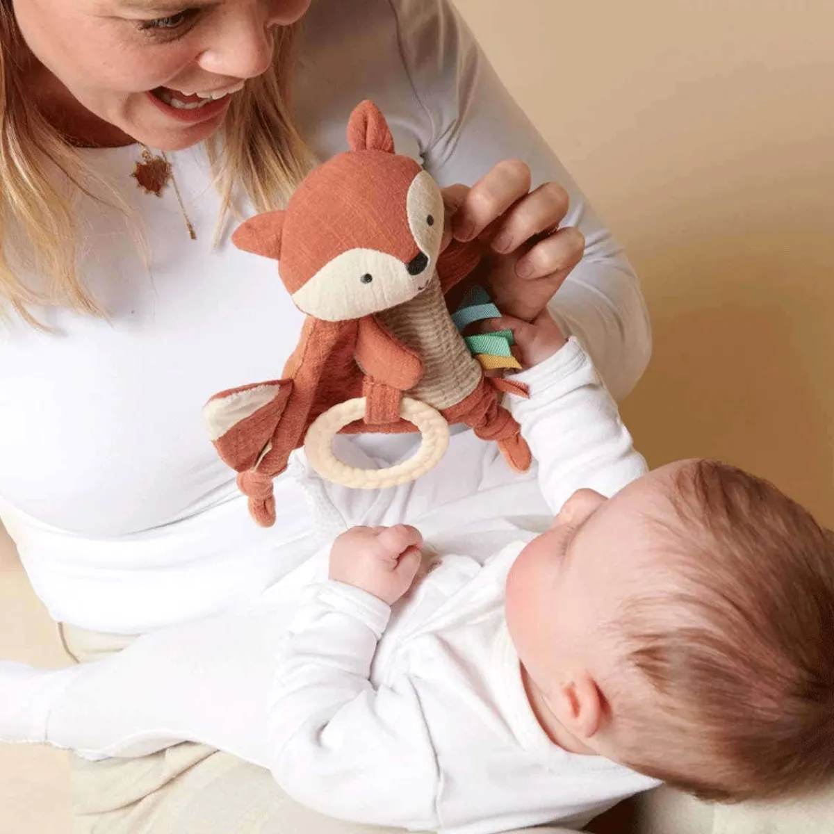 Loveys|Stroller Toys-Itzy Ritzy Bitzy Crinkle Sensory Toy with Teether