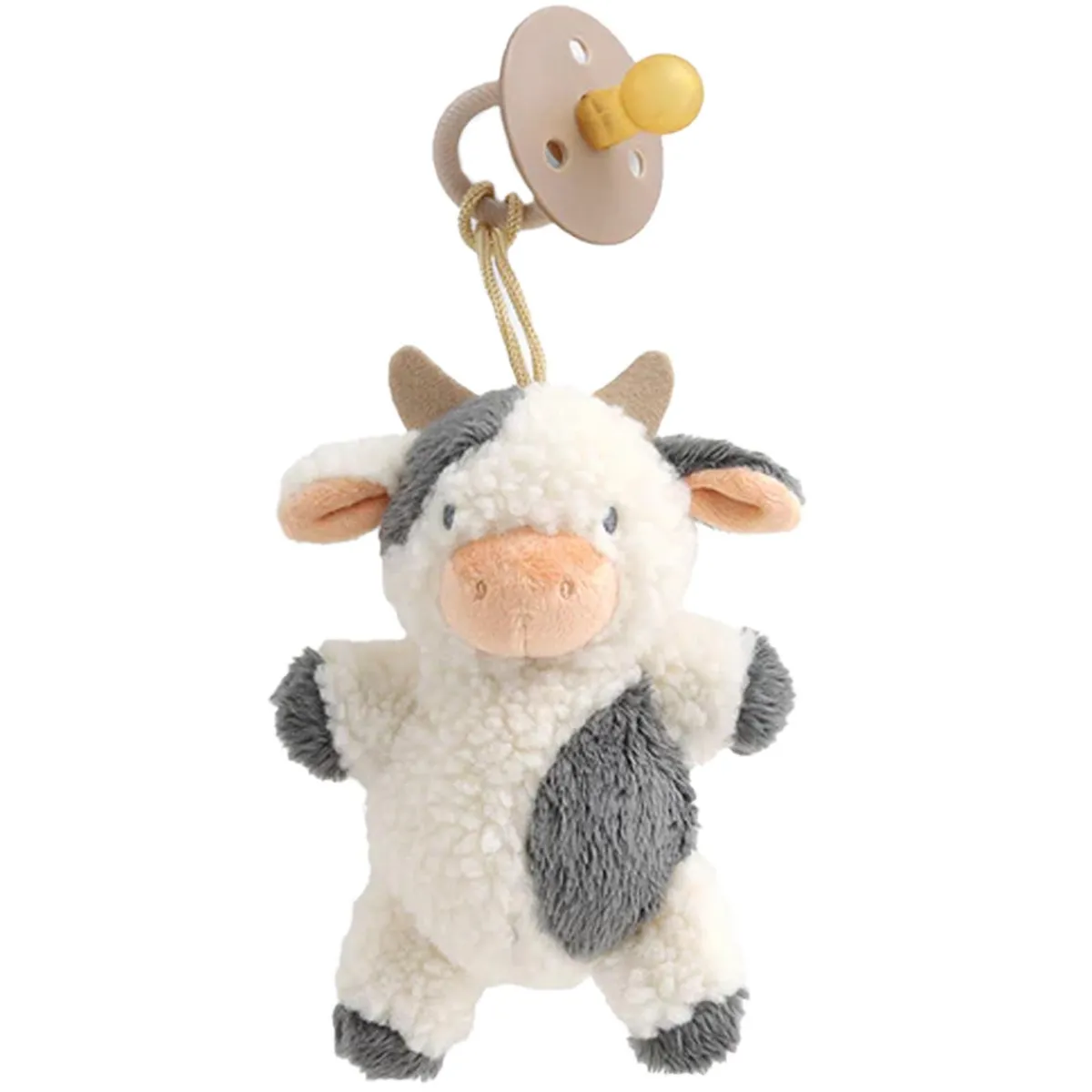 Plush Rattles + Teethers|Pacifiers + Clips-Itzy Ritzy Bitzy Pal Natural Rubber + Stuffed Animal