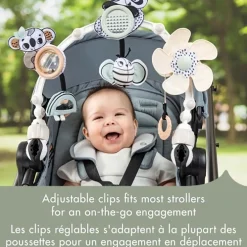 Stroller Toys-Tiny Love Black & White Decor Stroller Arch