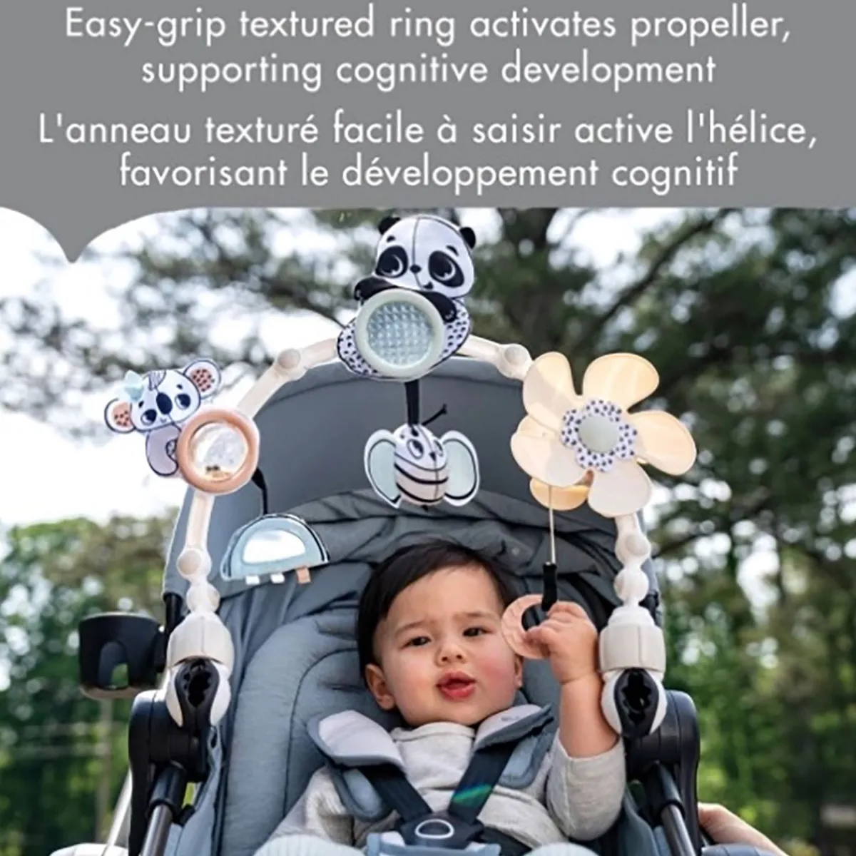 Stroller Toys-Tiny Love Black & White Decor Stroller Arch
