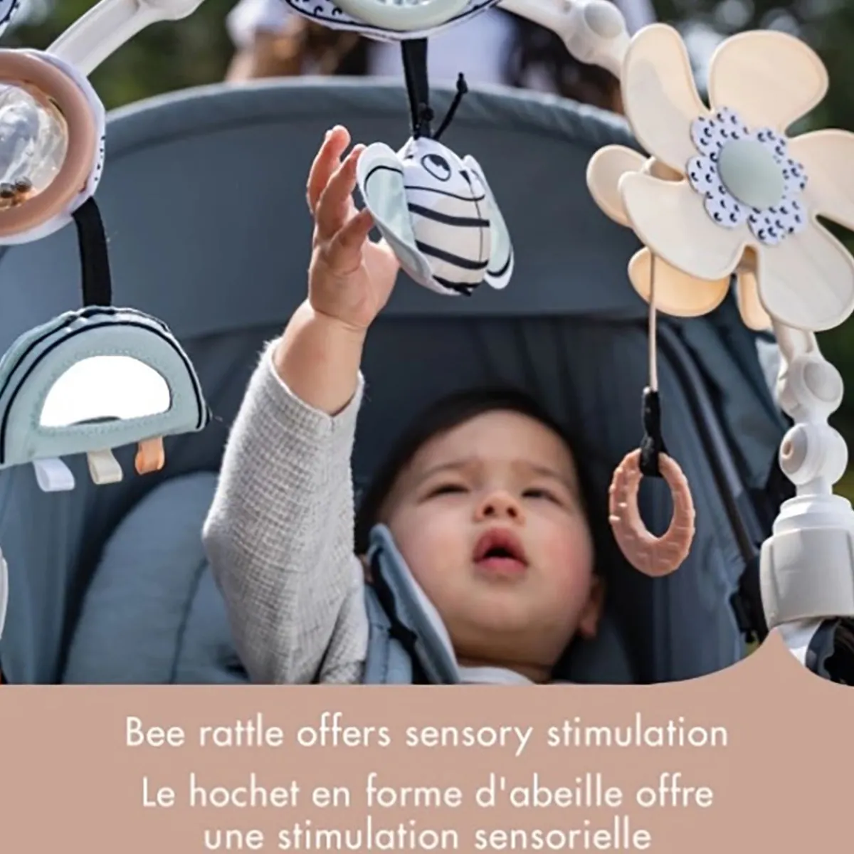 Stroller Toys-Tiny Love Black & White Decor Stroller Arch