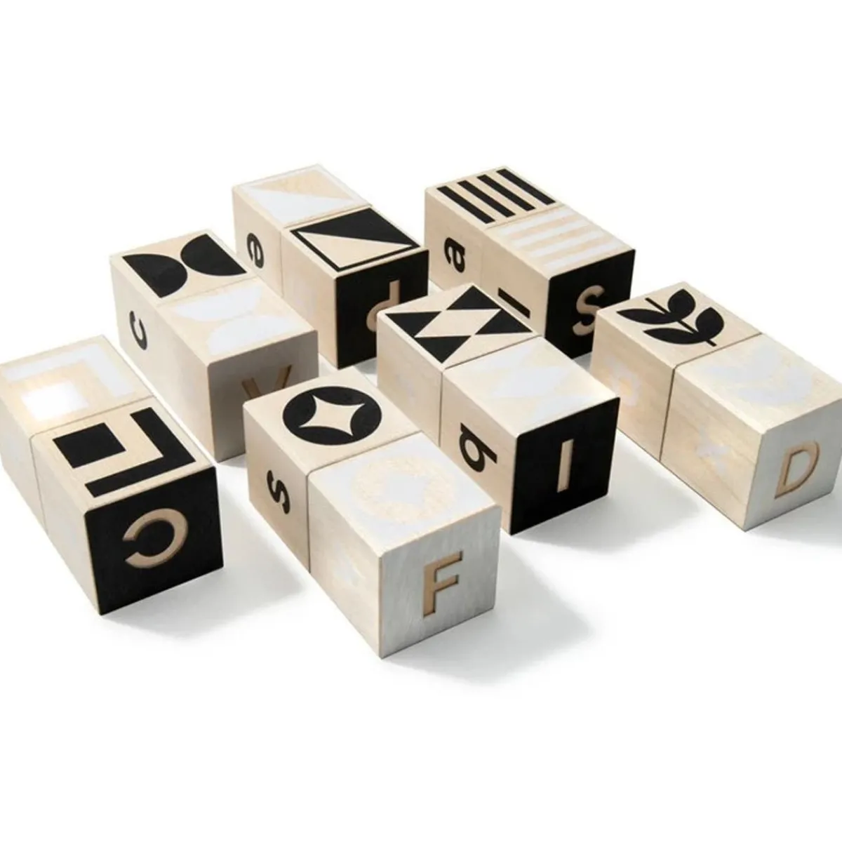Wooden Toys|Blocks + Shape Sorters-Uncle Goose Black & White Upper/Lower ABC Blocks