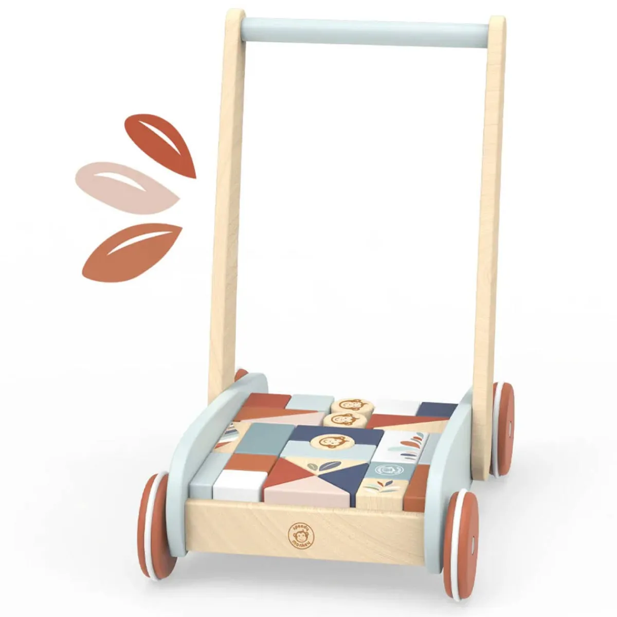Wooden Toys|Push Toys-Speedy Monkey Block Walker