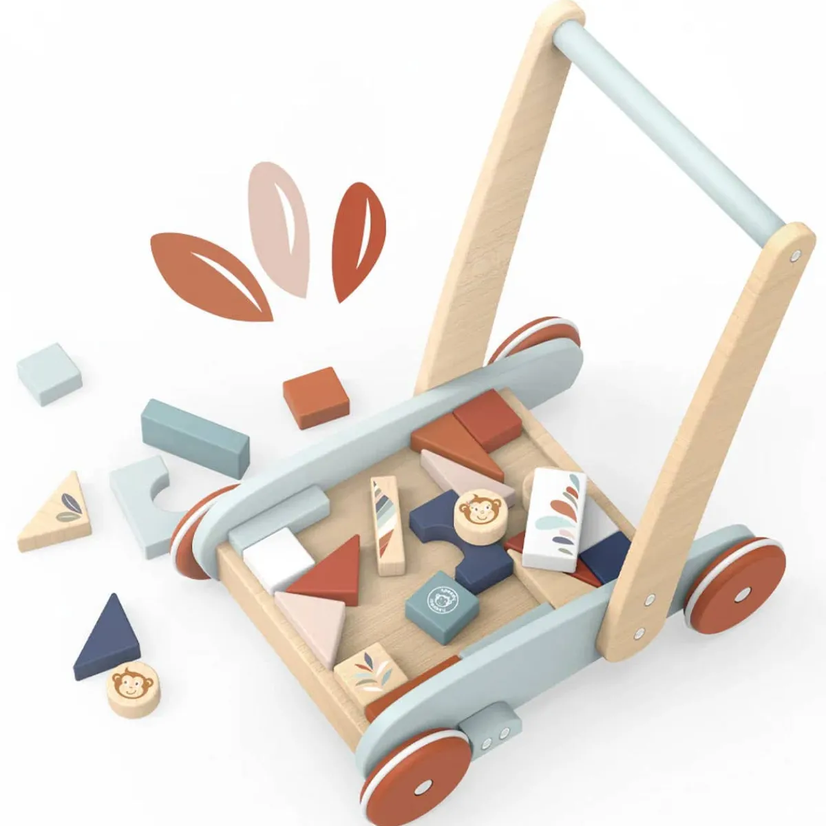 Wooden Toys|Push Toys-Speedy Monkey Block Walker