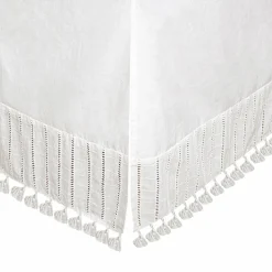 Crib Skirts-Crane Baby Boho Crib Skirt Off-White