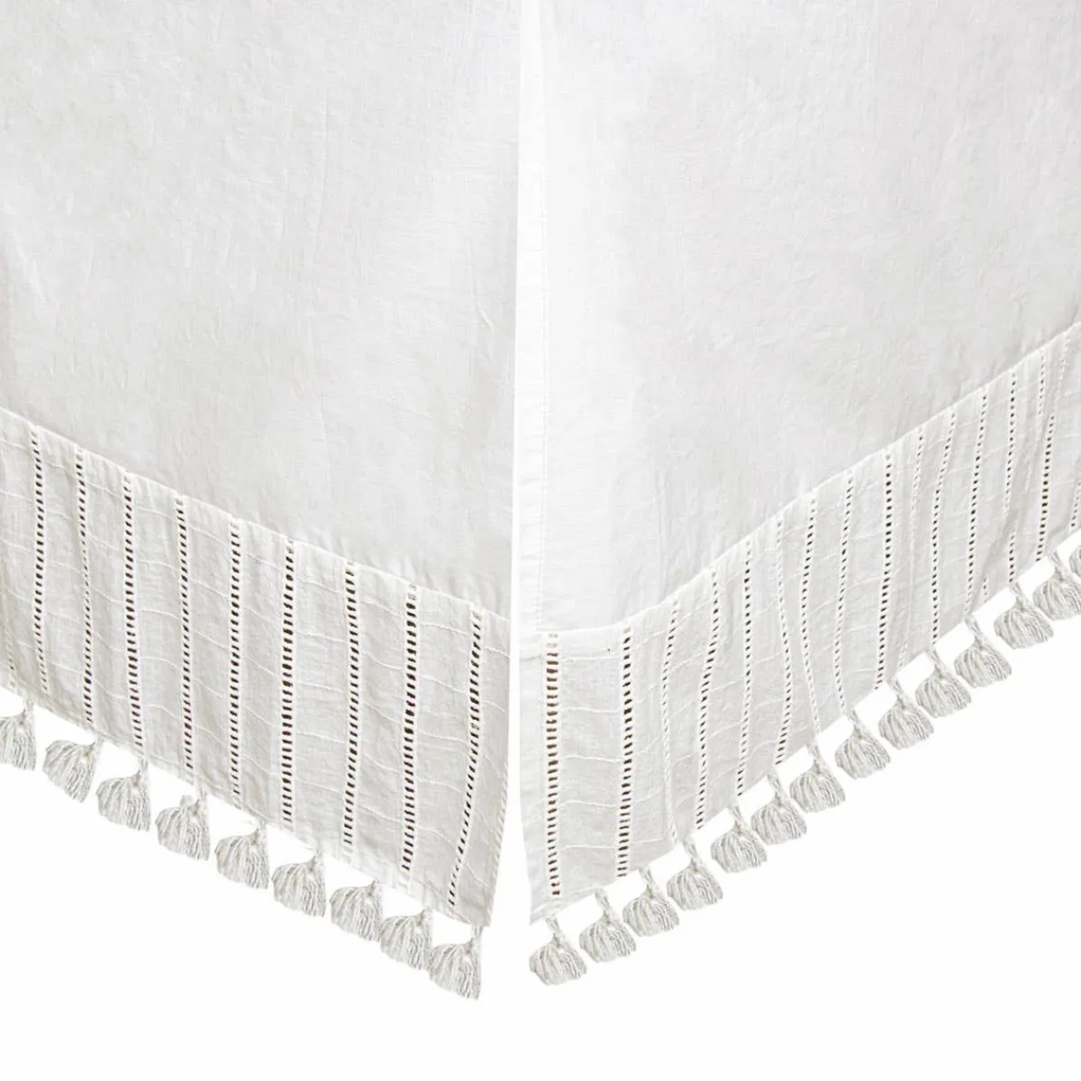 Crib Skirts-Crane Baby Boho Crib Skirt Off-White