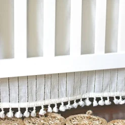 Crib Skirts-Crane Baby Boho Crib Skirt Off-White