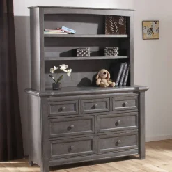 Bookshelves-Pali Bookcase Hutch (Distressed)