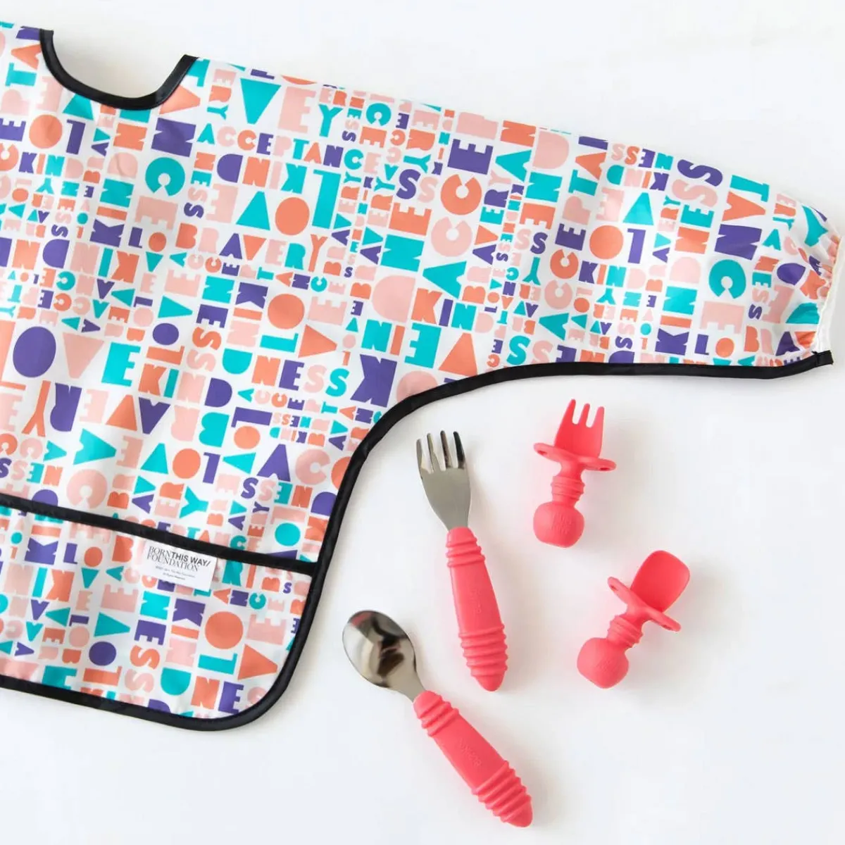Bibs + Burps-Bumkins Born This Way Foundation Sleeved Bib