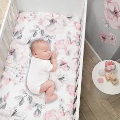 Crib Bedding Sets-Lambs & Ivy Botanical Baby 4 Piece Crib Set