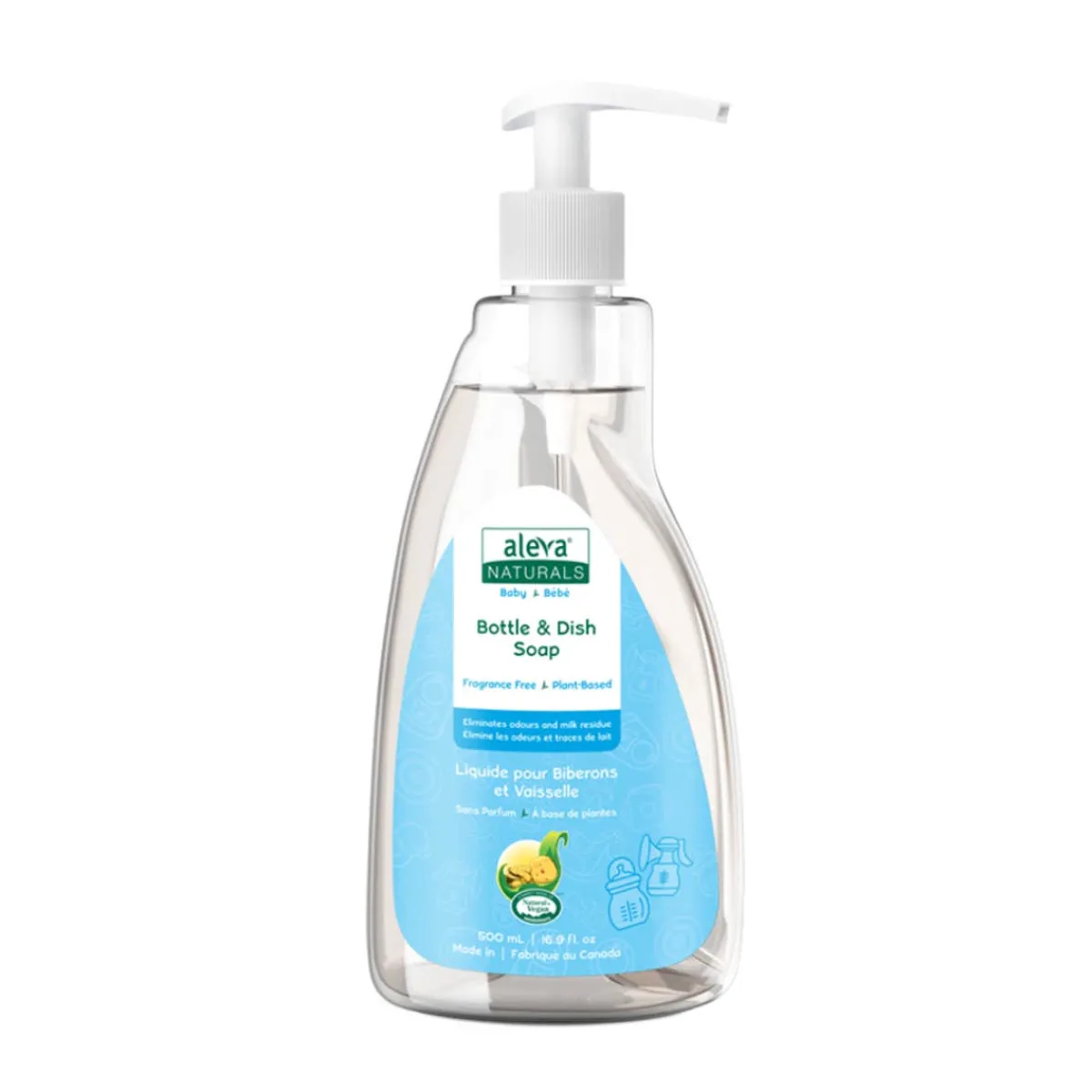Cleaning Products-Aleva Naturals Bottle & Dish Liquid - Fragrance Free (500 mL)