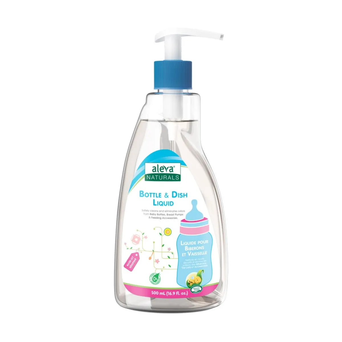 Cleaning Products-Aleva Naturals Bottle & Dish Liquid - Water Lily (500 mL)