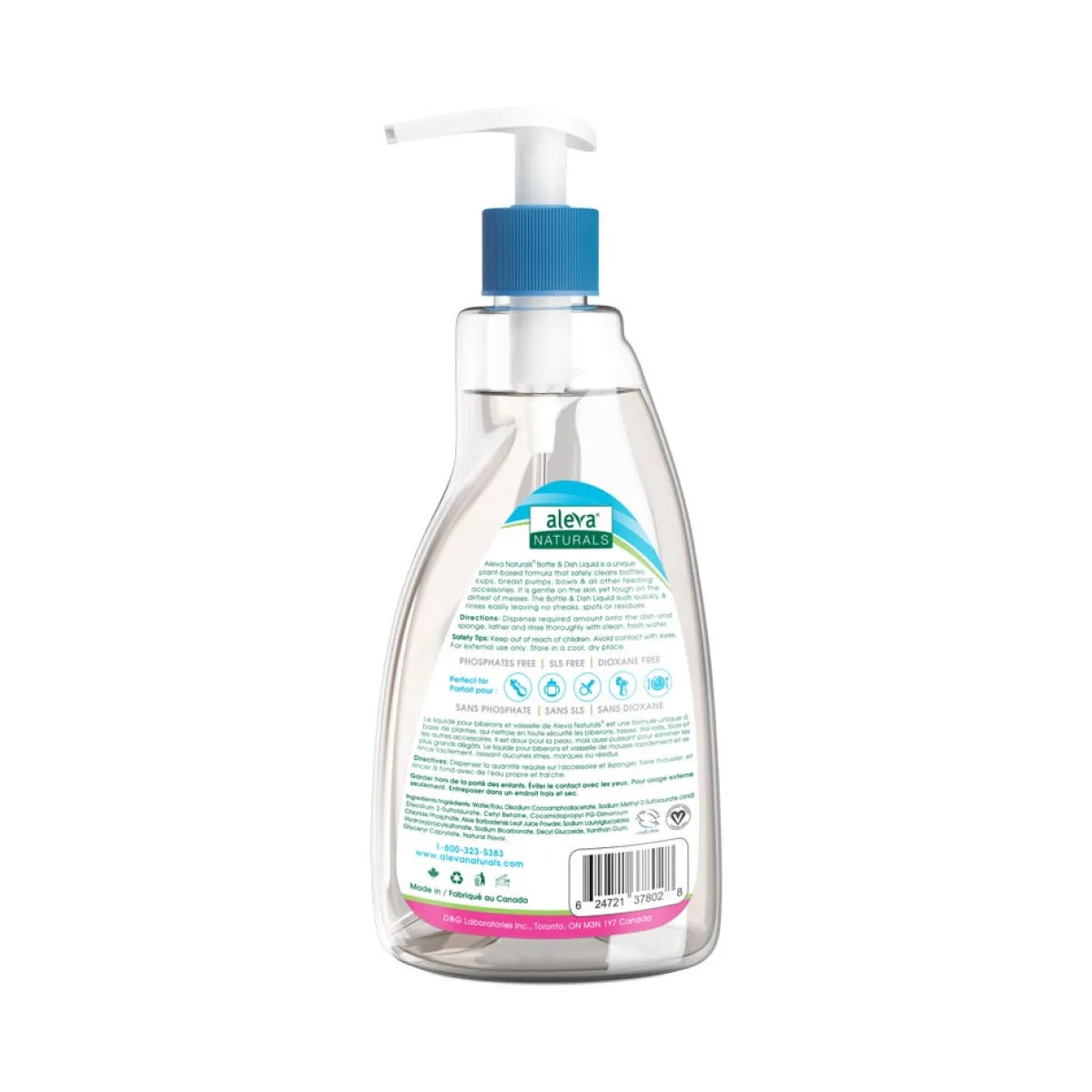 Cleaning Products-Aleva Naturals Bottle & Dish Liquid - Water Lily (500 mL)