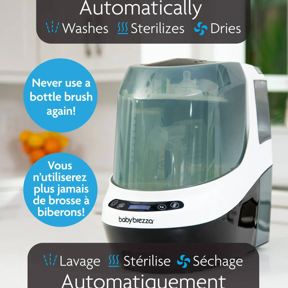 Bottle Sterilizers-Baby Brezza Bottle Washer Pro