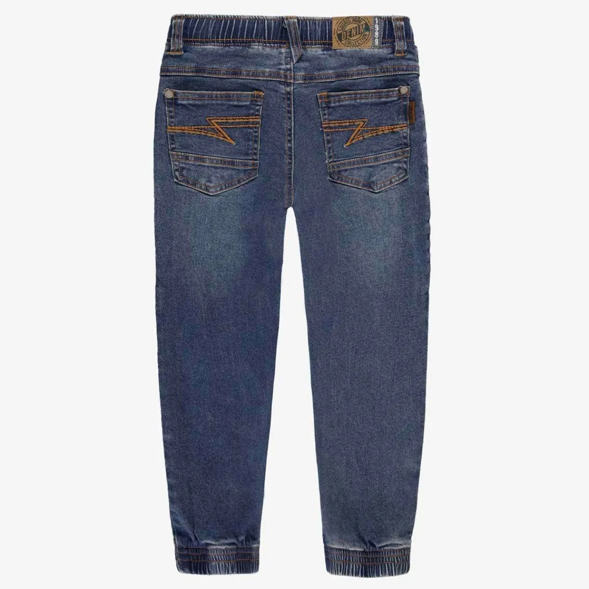 Soft Soles|Perforated Sneakers-Souris Mini Boys Jogger-Style Jeans Blue