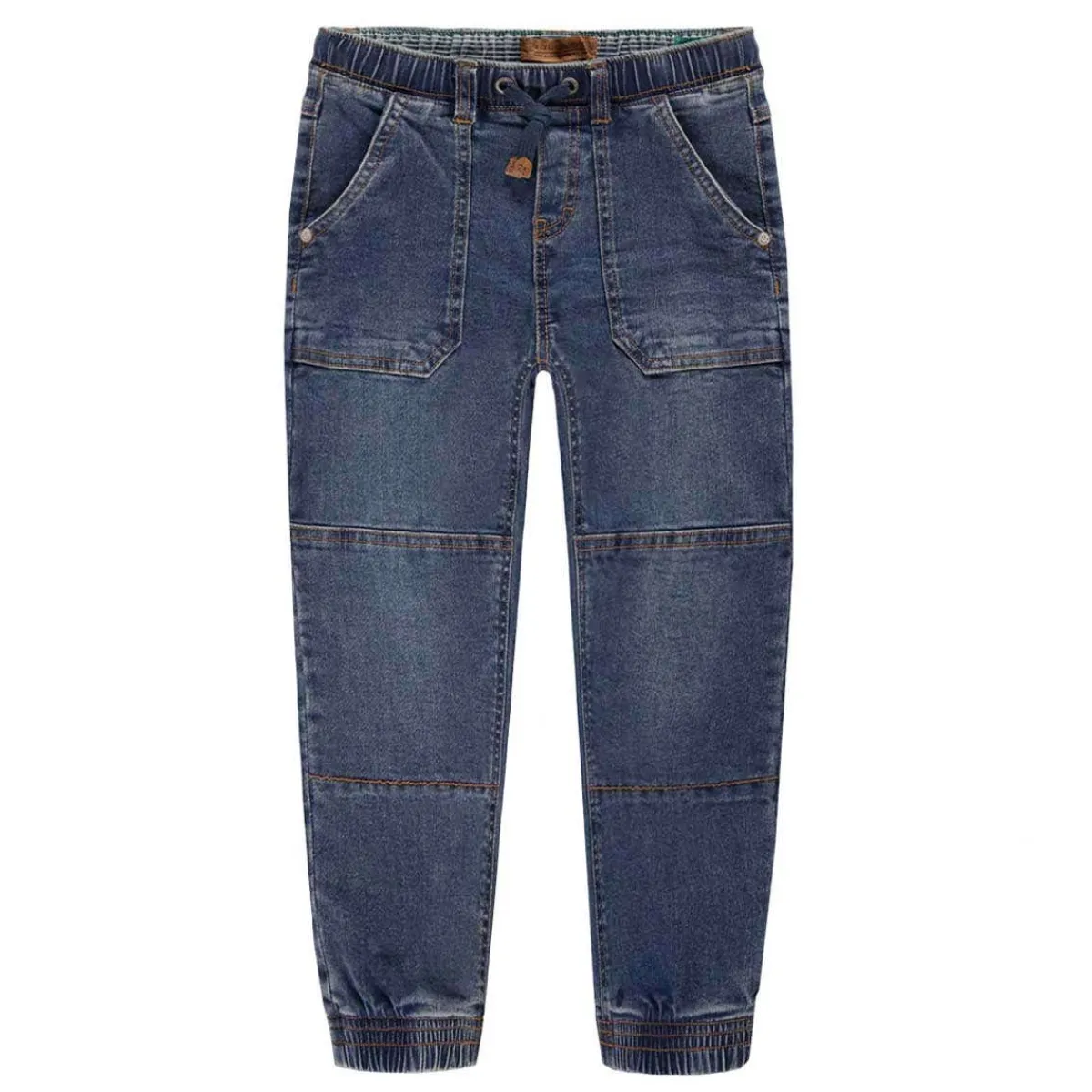 Soft Soles|Perforated Sneakers-Souris Mini Boys Jogger-Style Jeans Blue