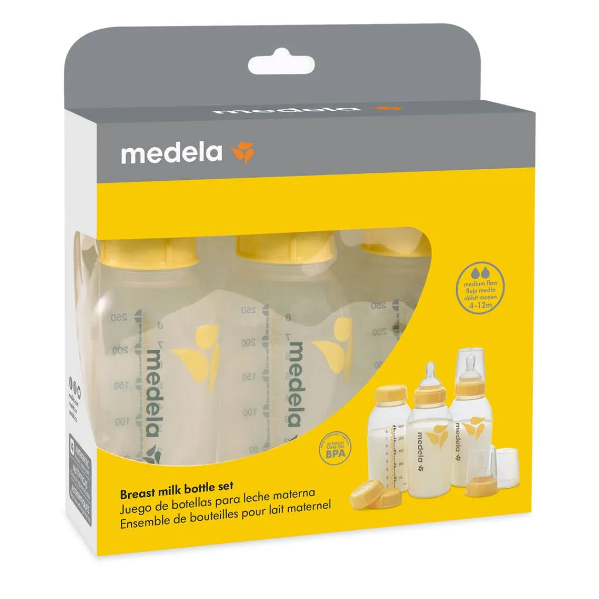 Baby Bottle Sets|Baby Bottles-Medela Breastmilk Bottle with Nipple 3 Pack (250 mL)