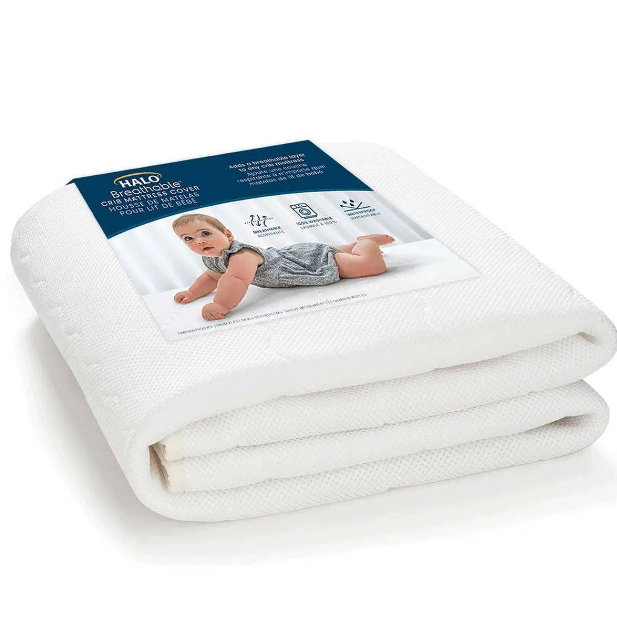 Crib Mattress Protection-Halo Breathable Crib Mattress Cover