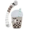 Teethers|Pacifiers + Clips-LouLou Lollipop Bubble Tea Teether with Holder