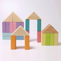 Wooden Toys-Grimm's Building Set Pastel Duo (40 Pieces)
