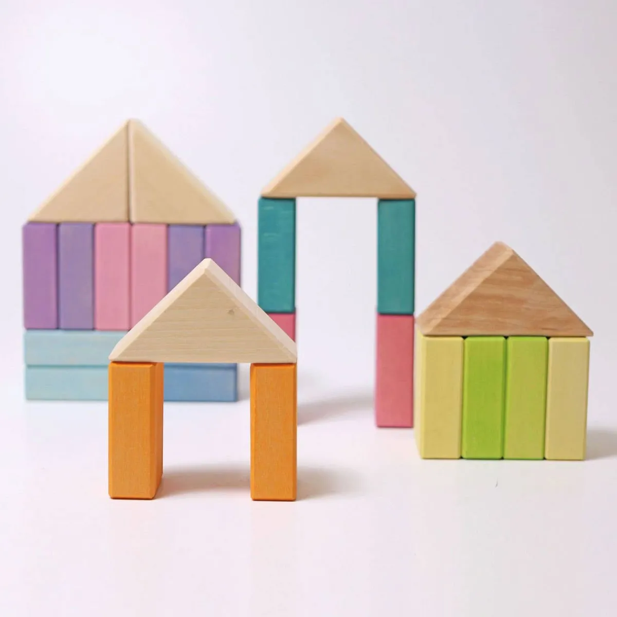 Wooden Toys-Grimm's Building Set Pastel Duo (40 Pieces)