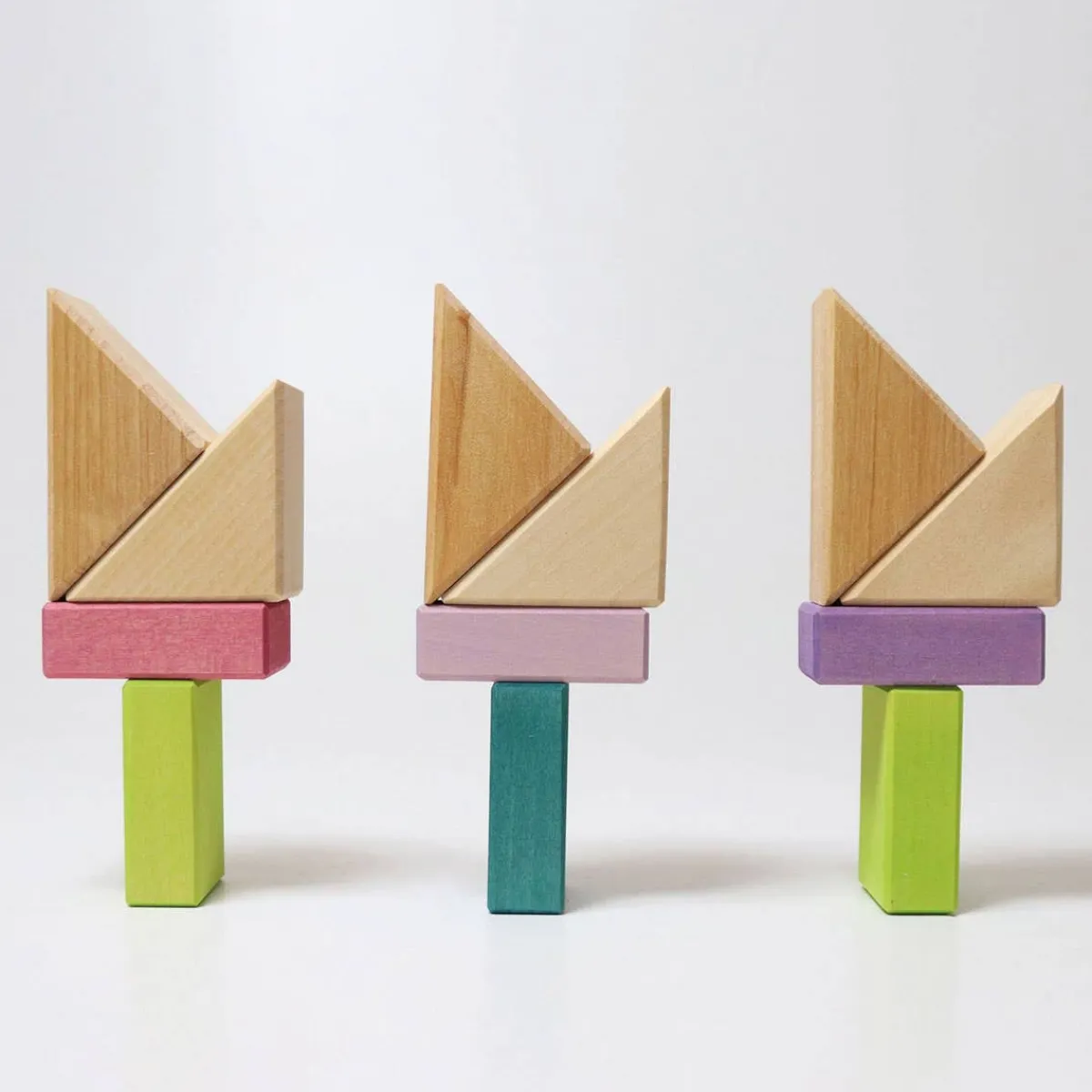 Wooden Toys-Grimm's Building Set Pastel Duo (40 Pieces)