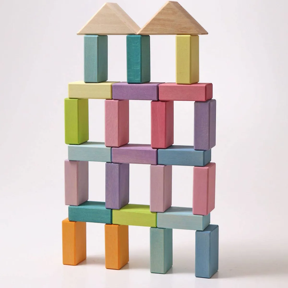 Wooden Toys-Grimm's Building Set Pastel Duo (40 Pieces)
