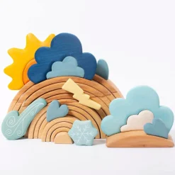 Wooden Toys|Play + Learn Toys-Grimm's Building Set Weather (13 Pieces)