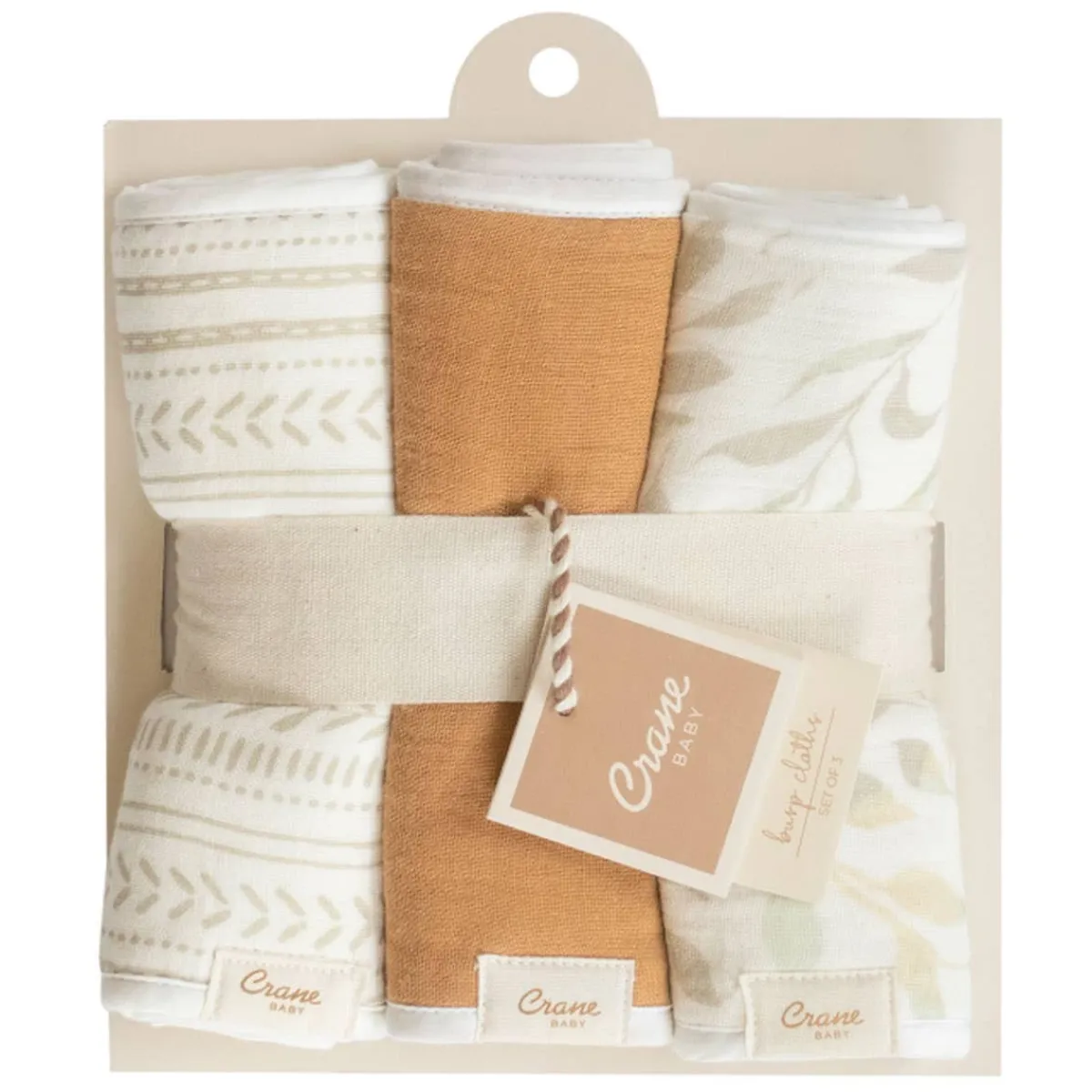 Bibs + Burps-Crane Baby Burp Cloth (3 Pack)