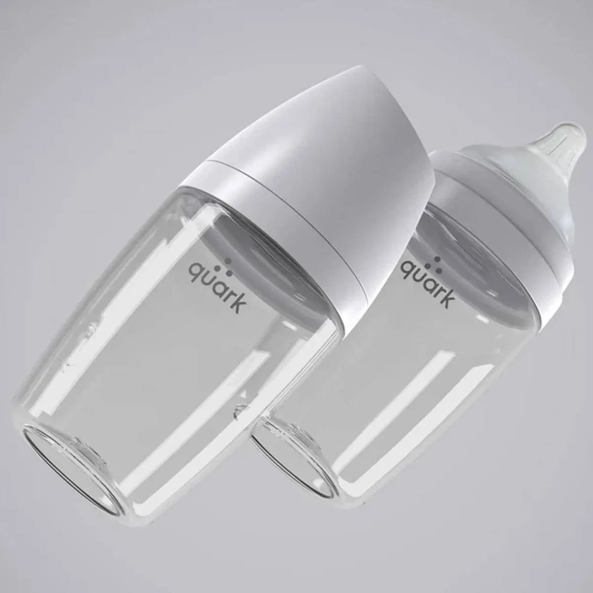 Baby Bottle Sets|Baby Bottles-Quark Baby BuubiBottle MAX (8 oz, 2 Pack) Grey