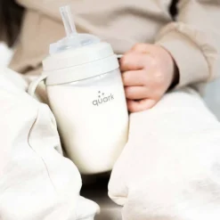Sippy Cups + Straw Cups-Quark Baby BuubiBottle Sip (8 oz) Grey