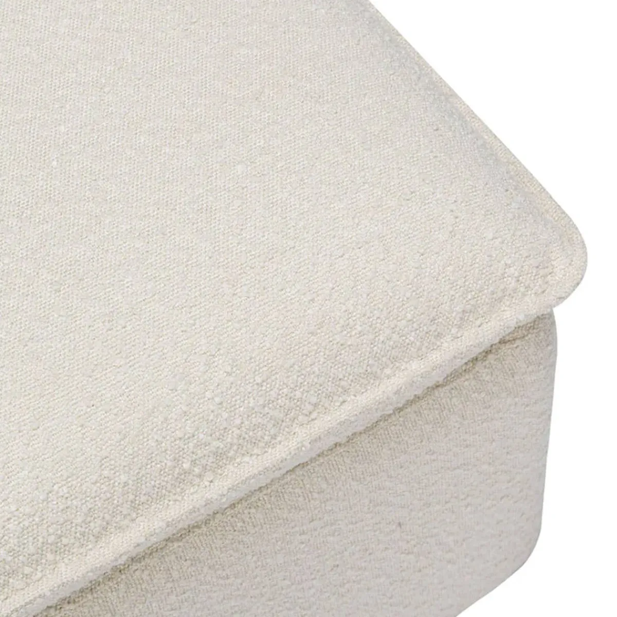 Ottomans-Babyletto Cali Boucle Storage Ottoman Ivory w/ Gold Base