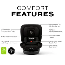 Soft Soles|Perforated Sneakers-Cybex Callisto G 360 Car Seat - Nightfall Black