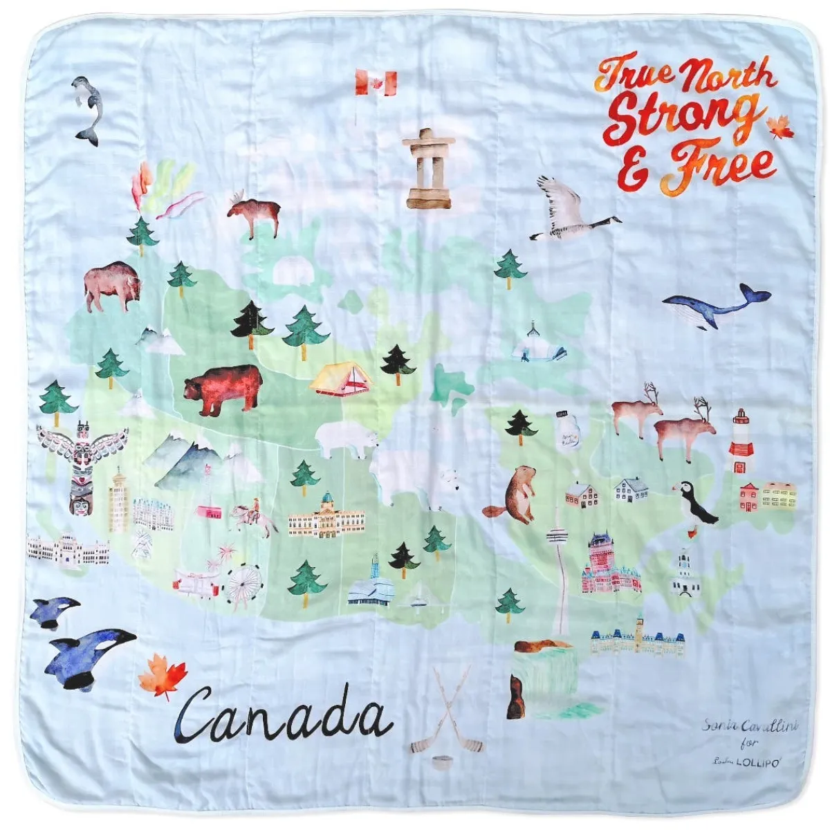 Kids Bedding|Blankets-LouLou Lollipop Canada Muslin Quilt Blanket