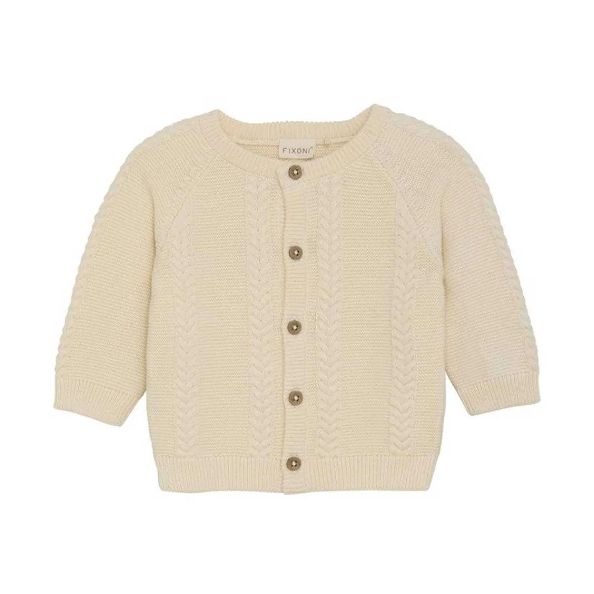 Sweaters + Jackets-Fixoni Cardigan Knit (Eggnog)