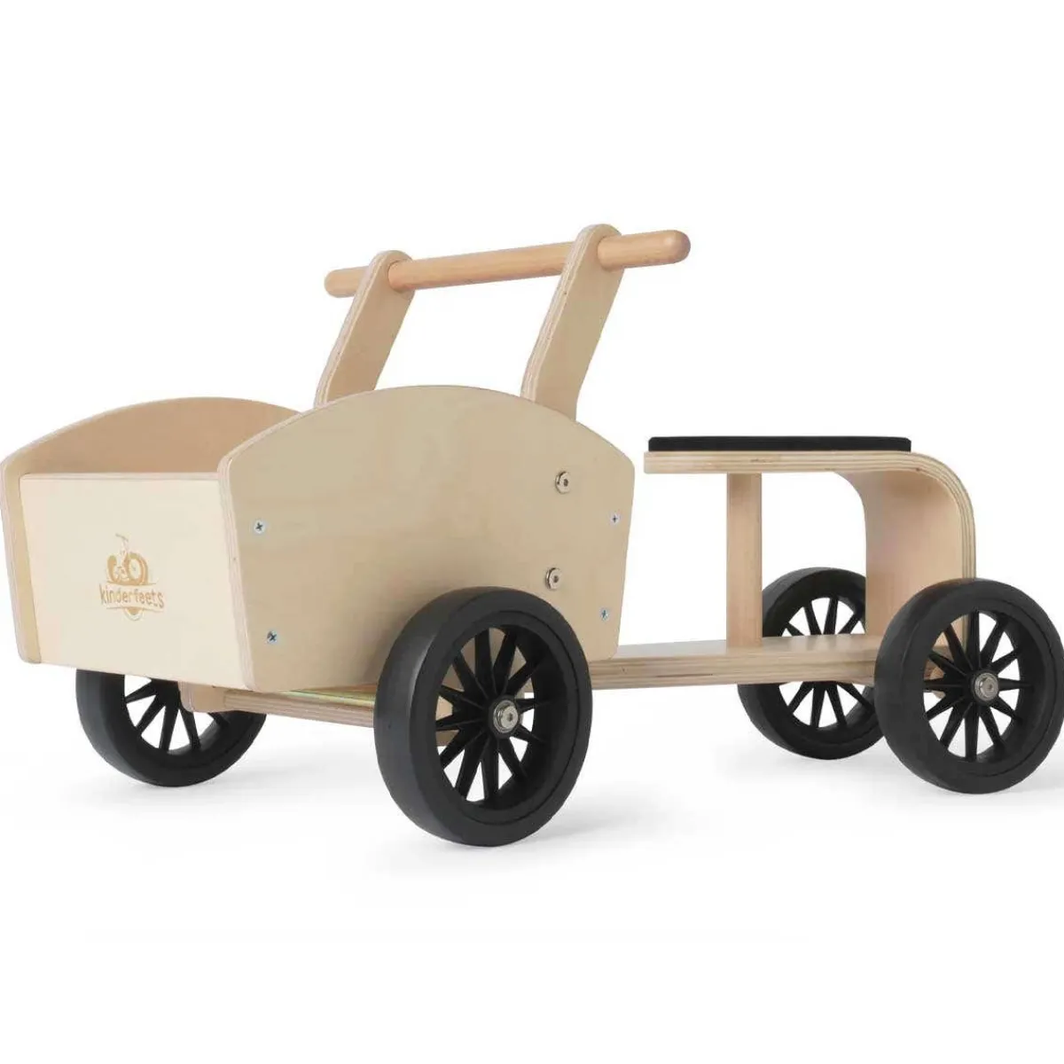 Ride-On Toys|Wooden Toys-Kinderfeets Cargo Bike Natural
