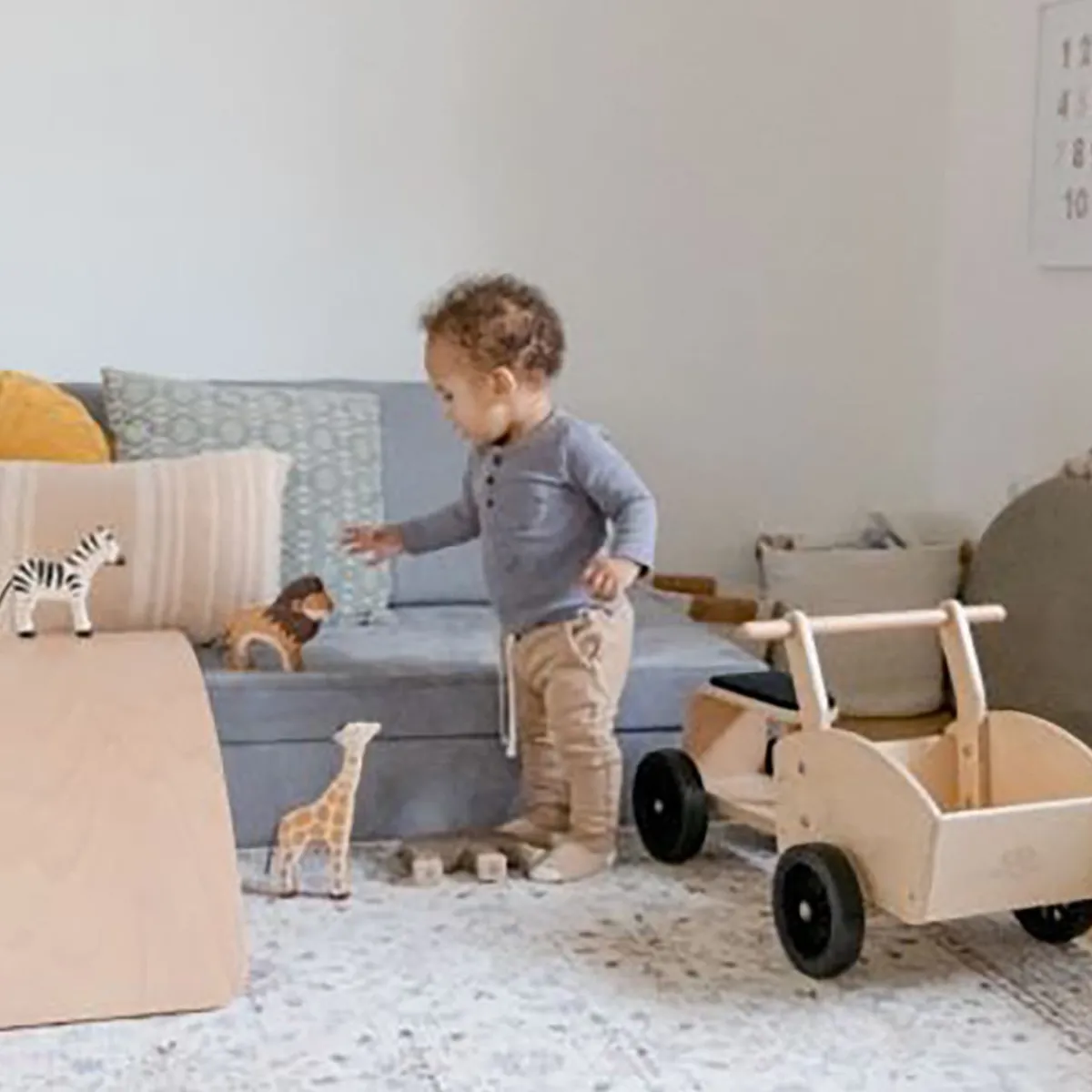 Ride-On Toys|Wooden Toys-Kinderfeets Cargo Bike Natural