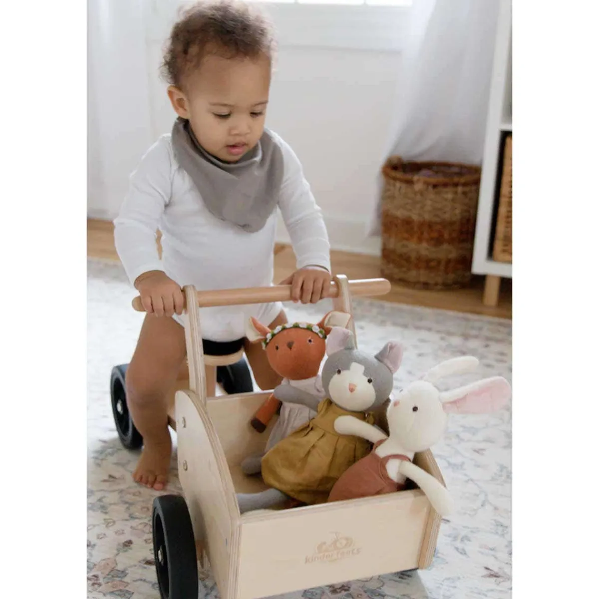 Ride-On Toys|Wooden Toys-Kinderfeets Cargo Bike Natural