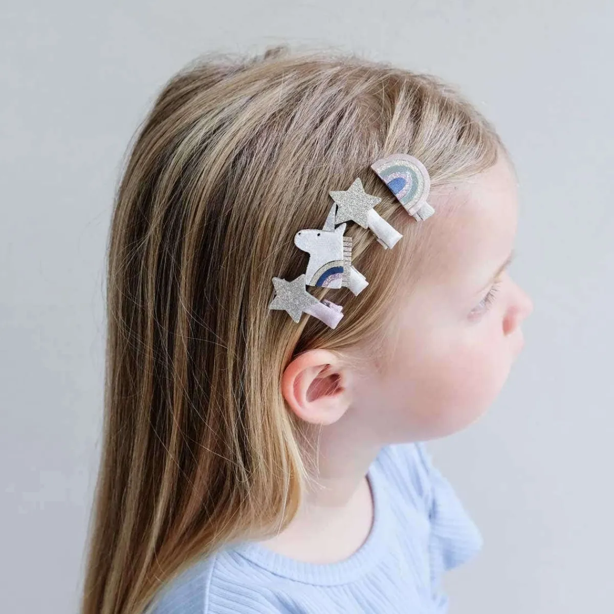 Hair Accessories-Mimi & Lula Celeste Unicorn Mini Clips