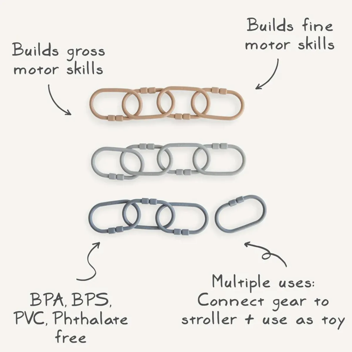 Play + Learn Toys-Mushie Chain Link Rings