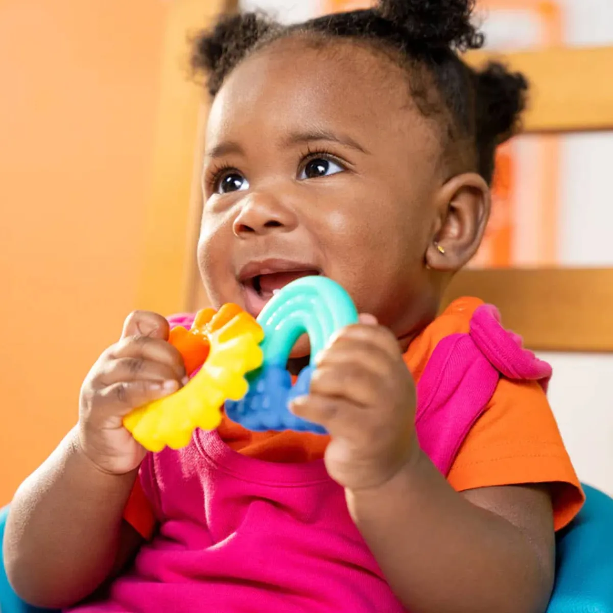 Teethers|Pacifiers + Clips-Bright Starts Chance of Smiles Teethers