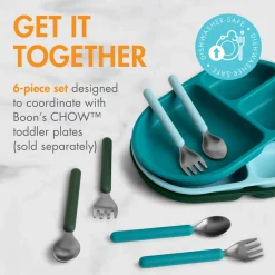 Kids Utensils|Toddler Training Utensils-Boon Inc. Chow Utensils (6 Piece)