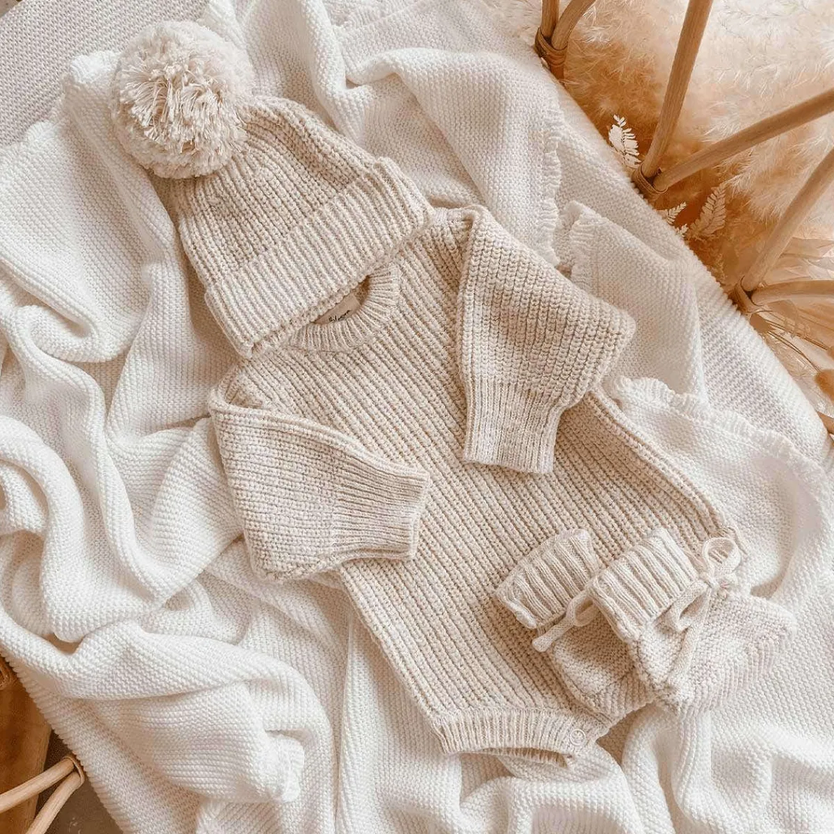 Infant Socks + Booties-Blossom & Pear Chunky Knit Booties