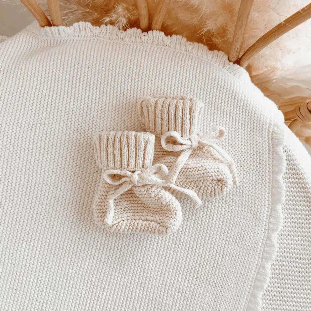 Infant Socks + Booties-Blossom & Pear Chunky Knit Booties