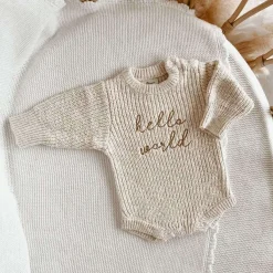 Rompers-Blossom & Pear Chunky Knit Embroidered Romper
