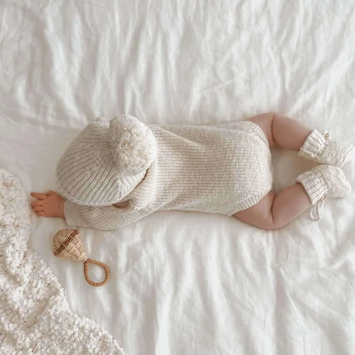 Rompers-Blossom & Pear Chunky Knit Embroidered Romper
