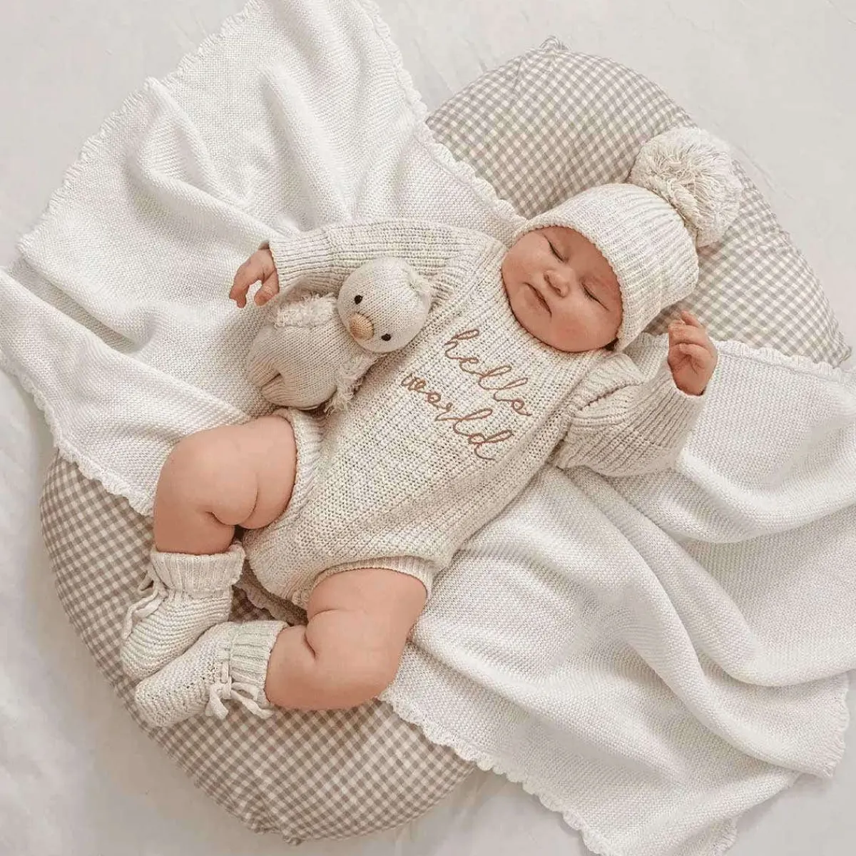 Rompers-Blossom & Pear Chunky Knit Embroidered Romper