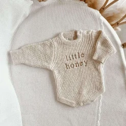 Rompers-Blossom & Pear Chunky Knit Embroidered Romper