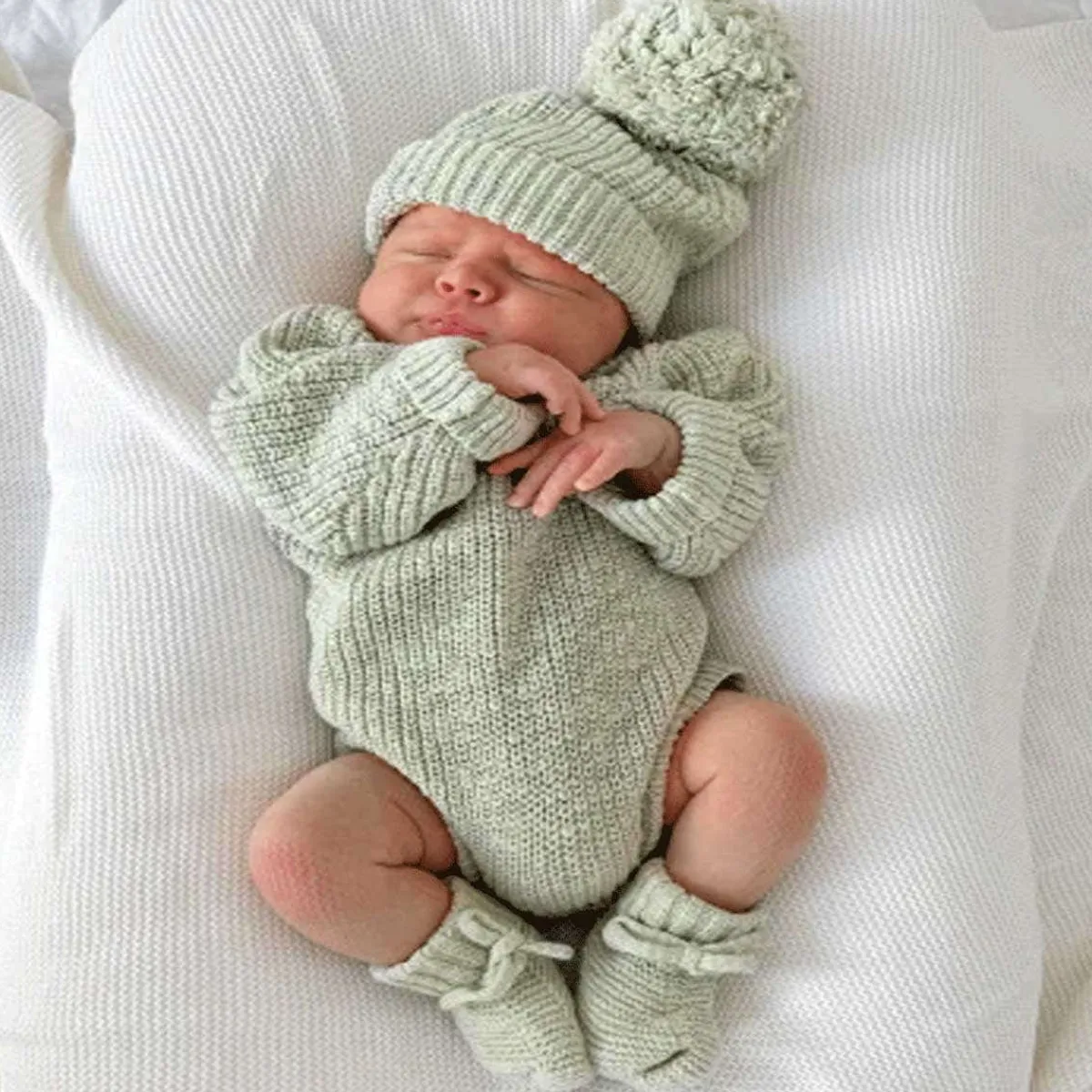 Rompers-Blossom & Pear Chunky Knit Romper